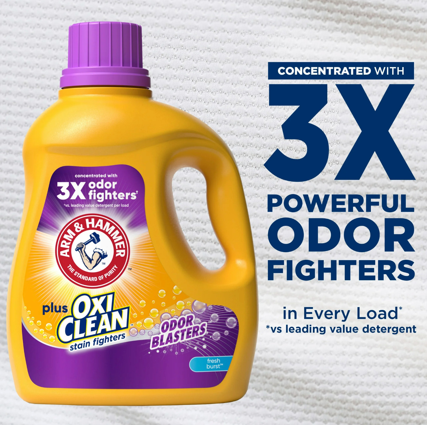 Plus OxiClean Odor Blasters Liquid Laundry Detergent, Fresh Scent, 100.5 fl oz