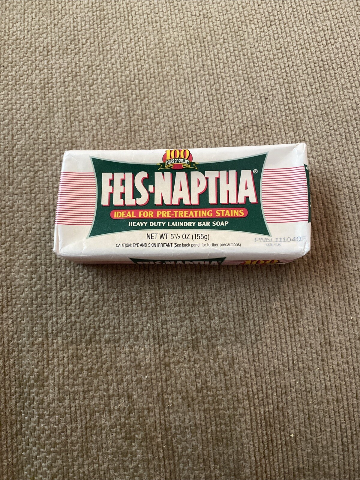 Fels-Naptha Heavy Duty Laundry Bar Soap Homemade Made in USA 100 Years Quality
