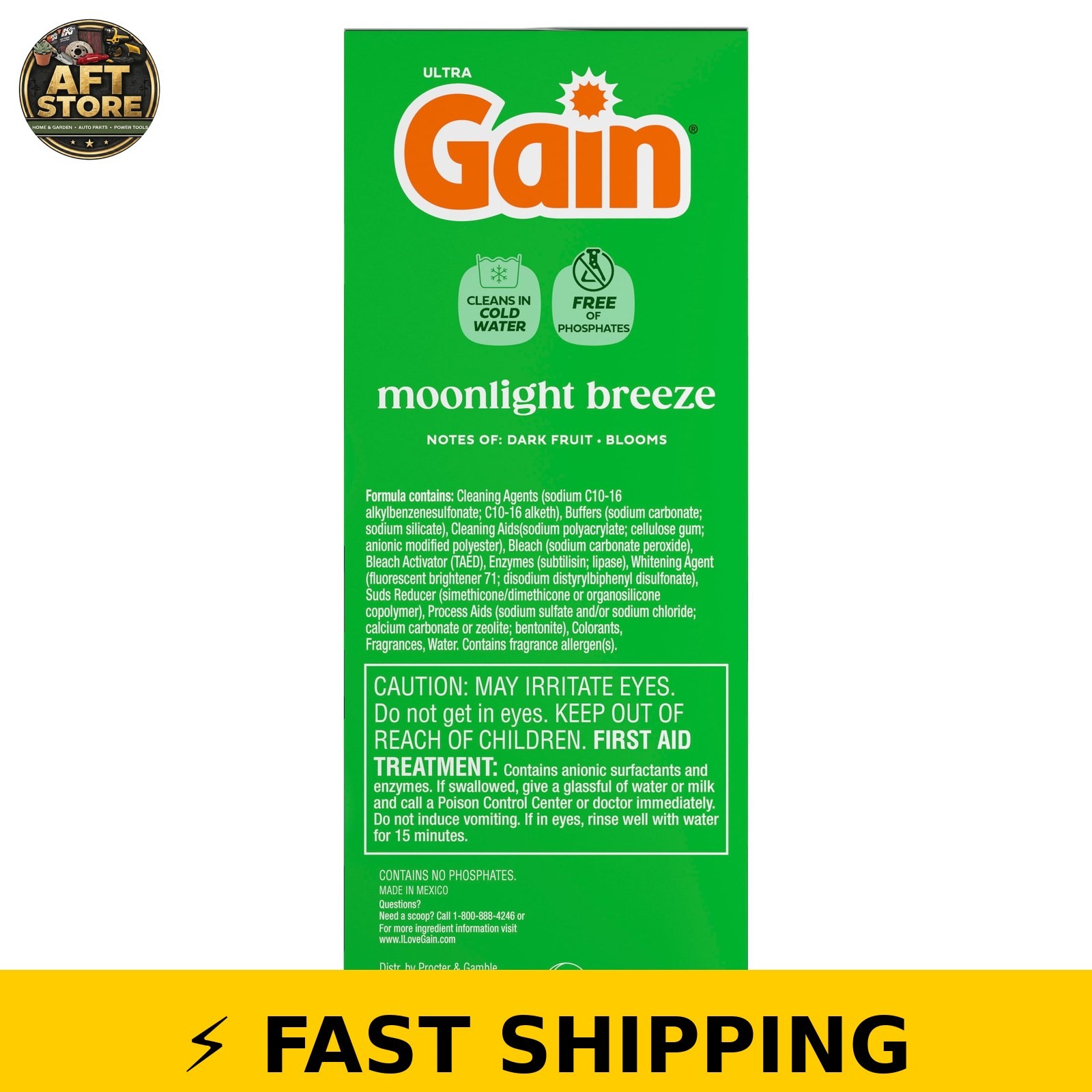 Gain Powder Laundry Detergent, Moonlight Breeze, 82 oz, 89 Loads