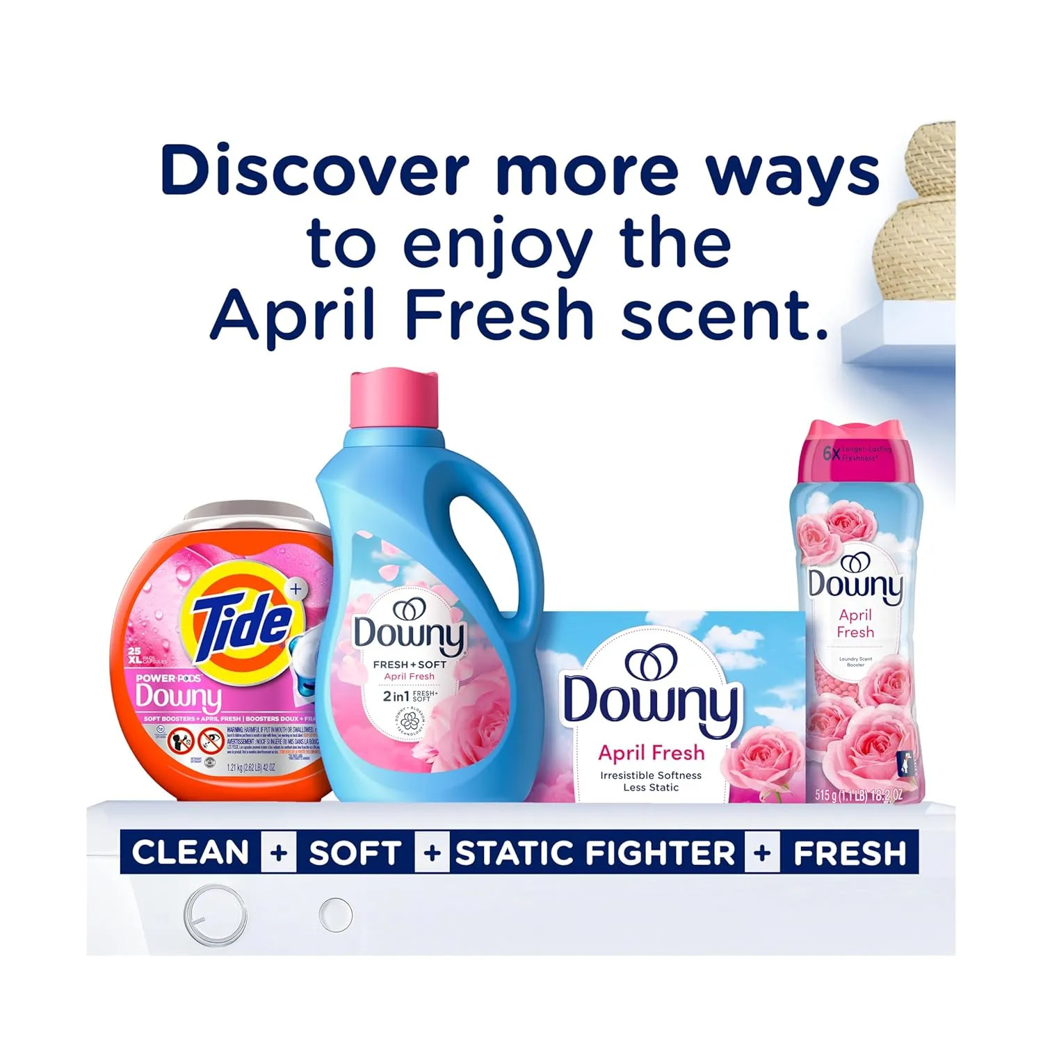 Downy 2-in-1 Liquid Fabric Softener April Fresh 44 fl oz 60 Loads