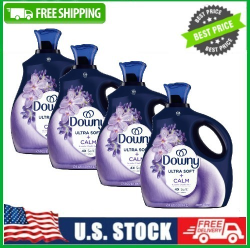 4 Pack Ultra Soft Liquid Fabric Softener, Lavender & Vanilla Bean, 138 Loads Pk