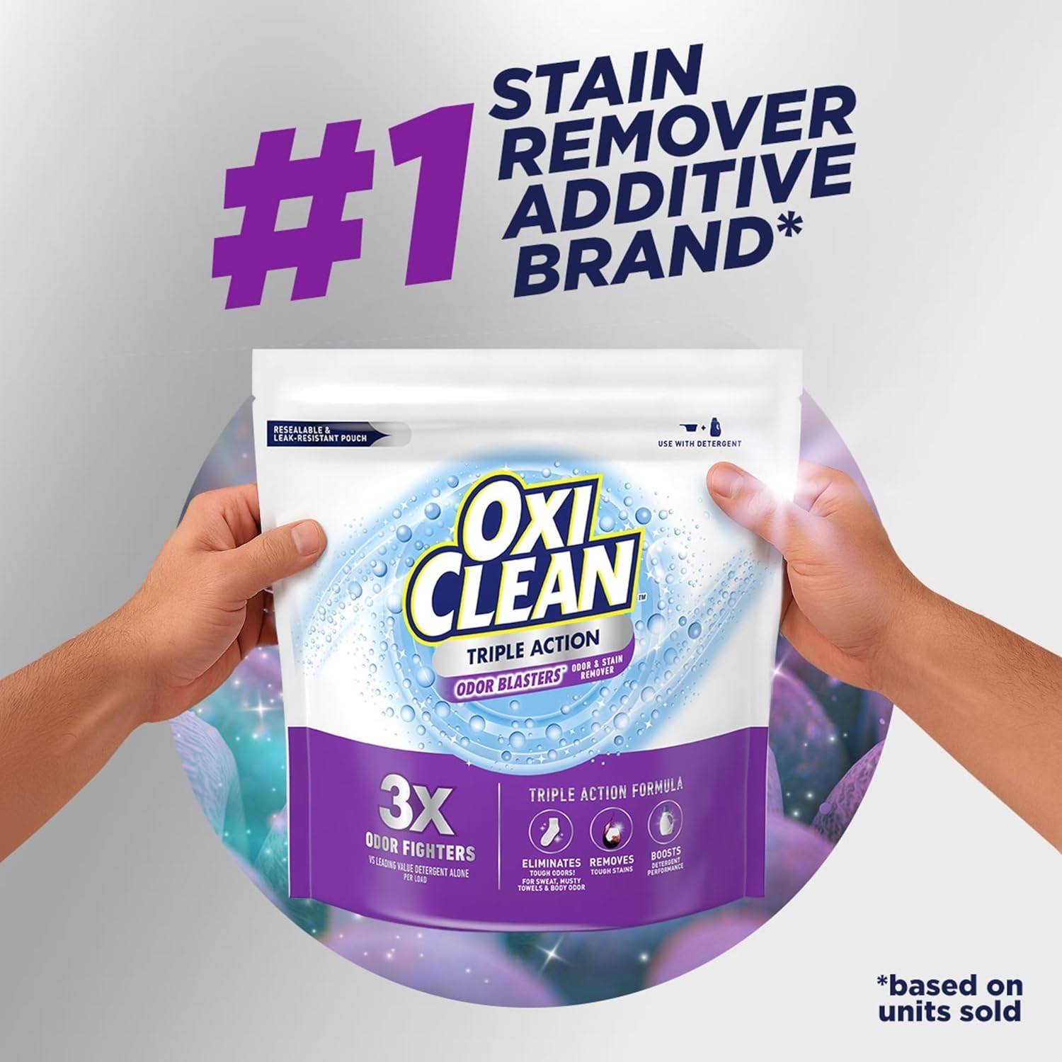 64 oz Triple Action Odor and Stain Remover Powder – Color Safe & Chlorine Free