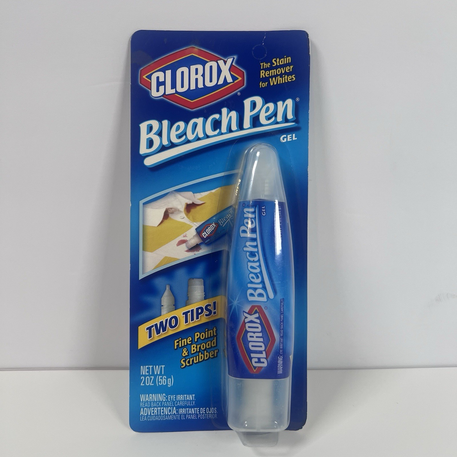 Clorox Bleach Pen Gel Stain Remover For Whites with Two Tips New