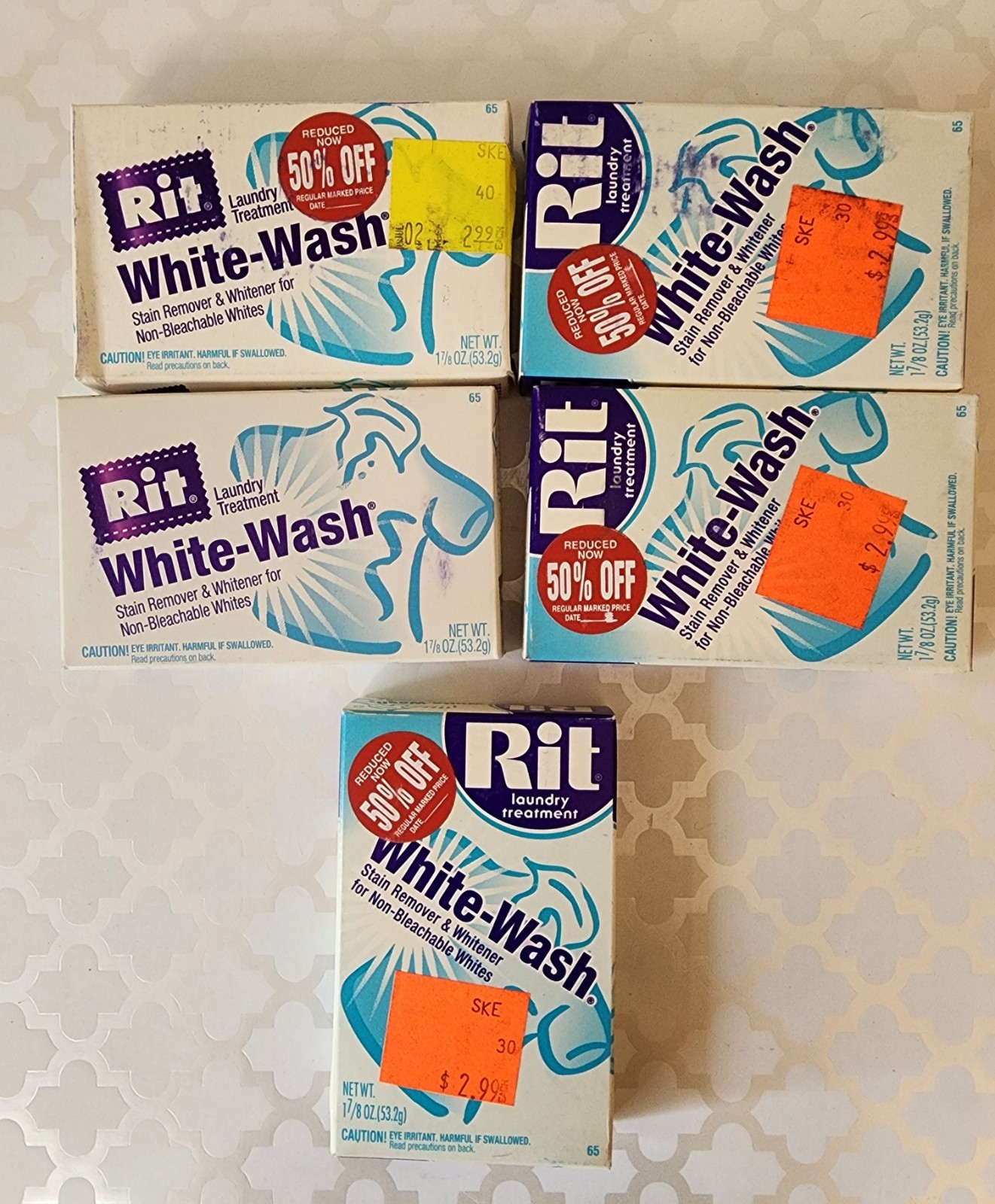 Vtg Rit White-Wash Laundry Treatment Stain Remover & Whitener For Non-Bleachable