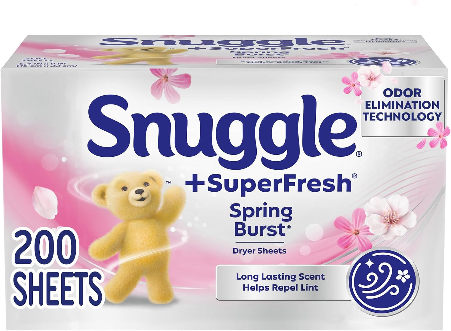 SuperFresh Dryer Sheets, 200 Count, Spring Burst | Long-Lasting Fresh Clean Scen