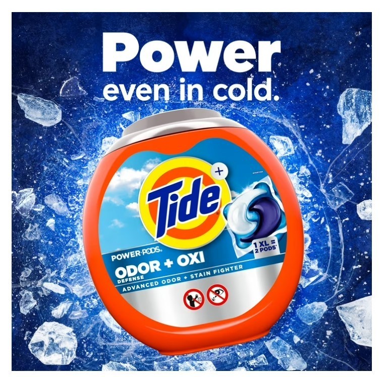 Tide Power PODS Laundry Detergent Soap Pacs with Odor Defense + Oxi, Original