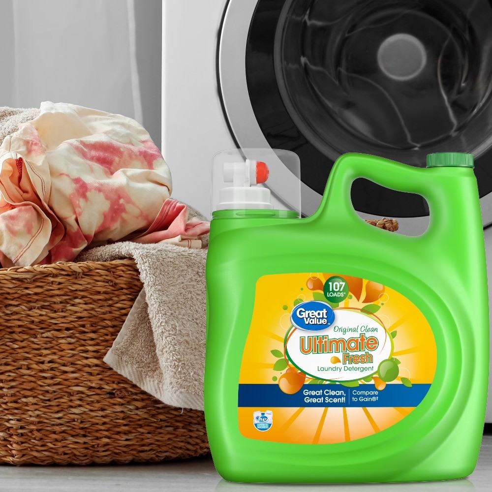 (4 pack) Ultimate Fresh Laundry Detergent, Original Clean, 154 fl oz, 107 Loads