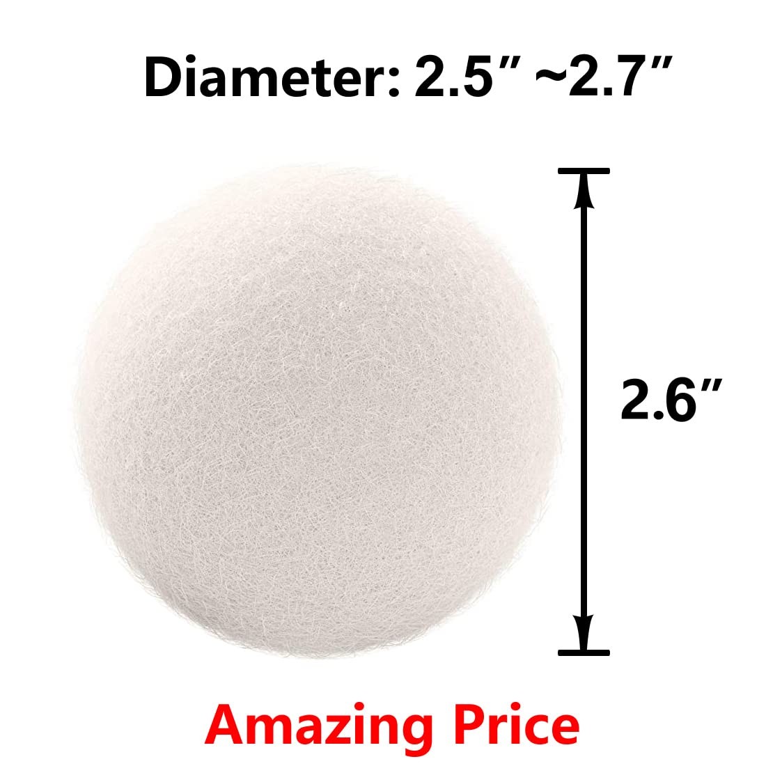 Eco Friendly Wool Dryer Balls 6 Pack