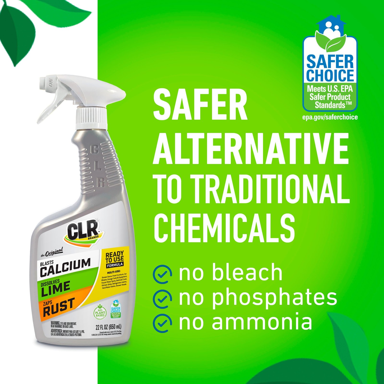 CLR Brands® Lime & Rust Remover, Blasts Calcium, 22 Fl Oz (Pack of 1)