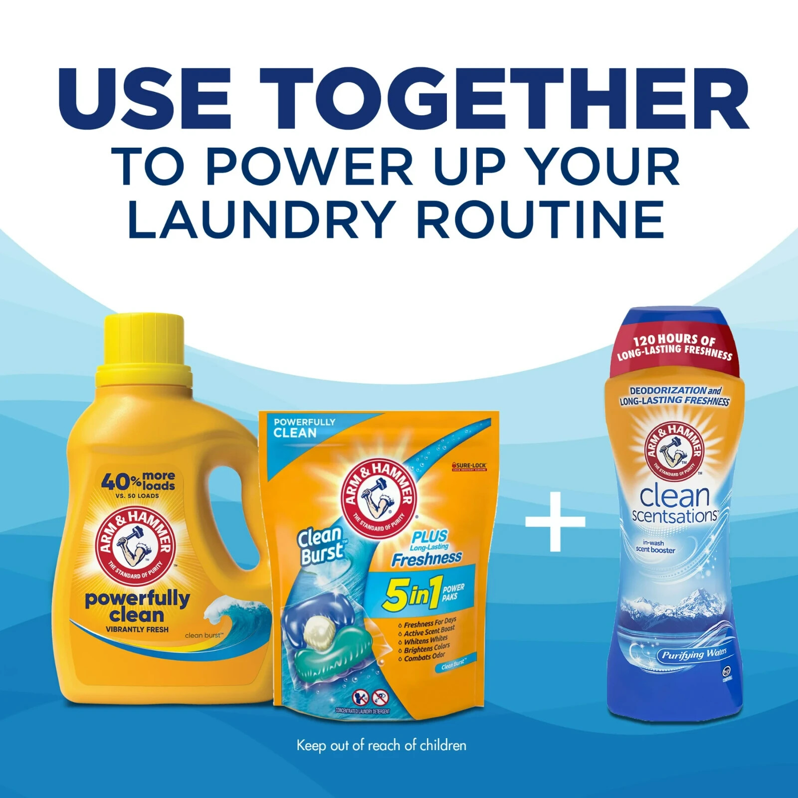 ARM HAMMMER Liquid Laundry Detergent Soap, Clean Burst Fresh, 33 fl oz, 33 Loads
