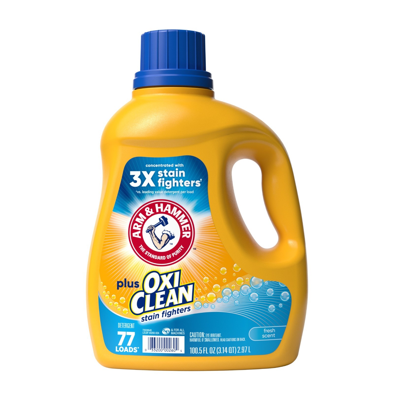 OxiClean Stain Fighters Liquid Laundry Detergent, Fresh Scent, 77 Loads