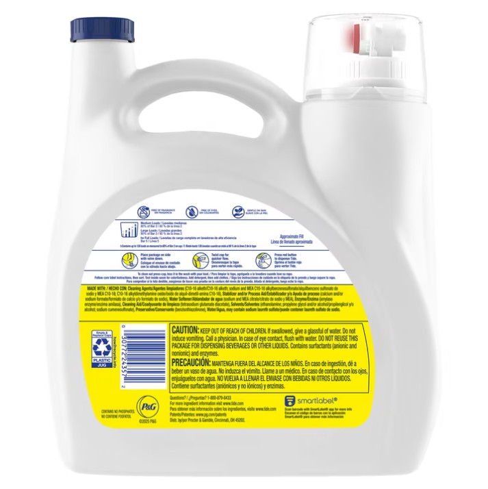 3 Pack Tide Simply Liquid Laundry Detergent, Free & Sensitive, 173 fl oz Pk