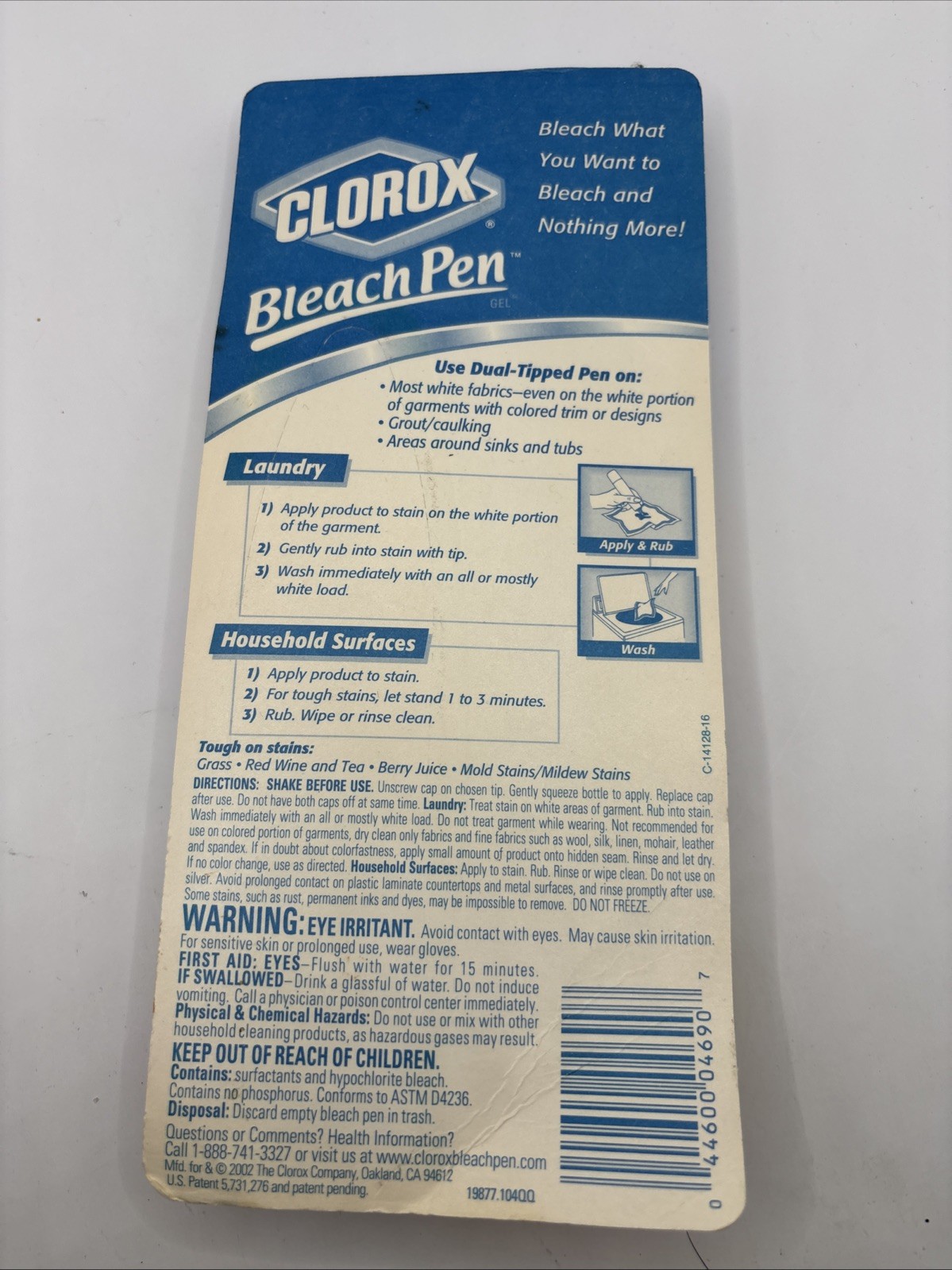 Clorox Bleach Pen Gel Dual Tipped 2 oz Discontinued 2002 NEW SEALED