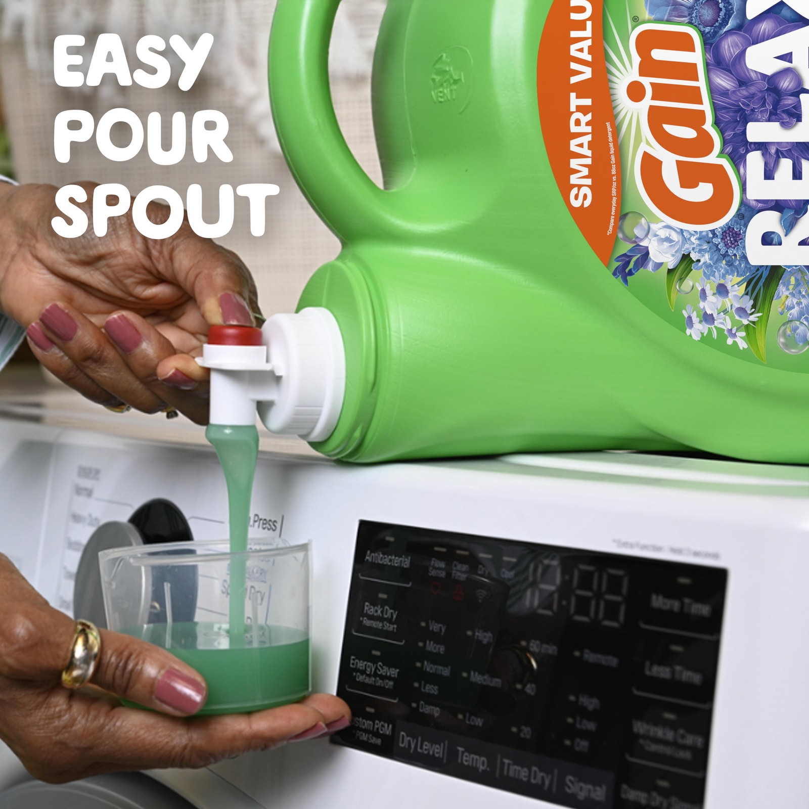 Gain Liquid Laundry Detergent RELAX Dewdrop Dream Scent 154 fl oz 107 Loads
