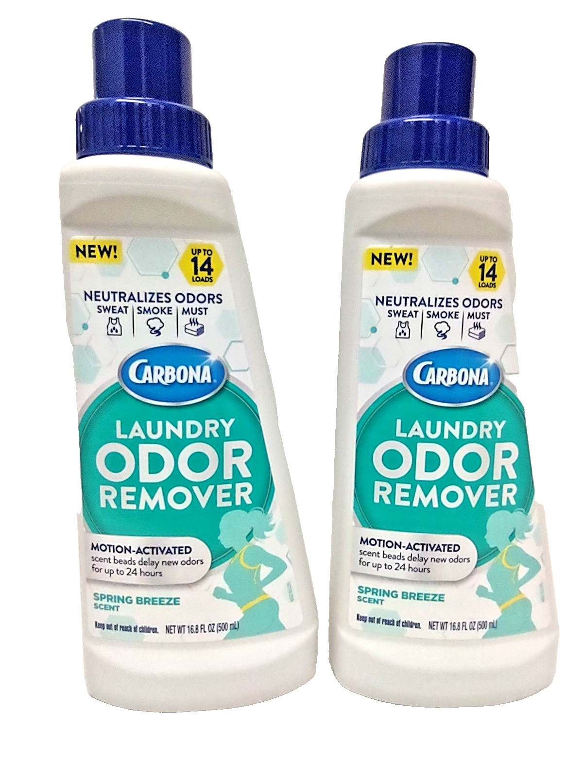 ( Lot 2 ) Carbona Laundry Odor Remover Spring Breeze Scent 16.8 Oz Each