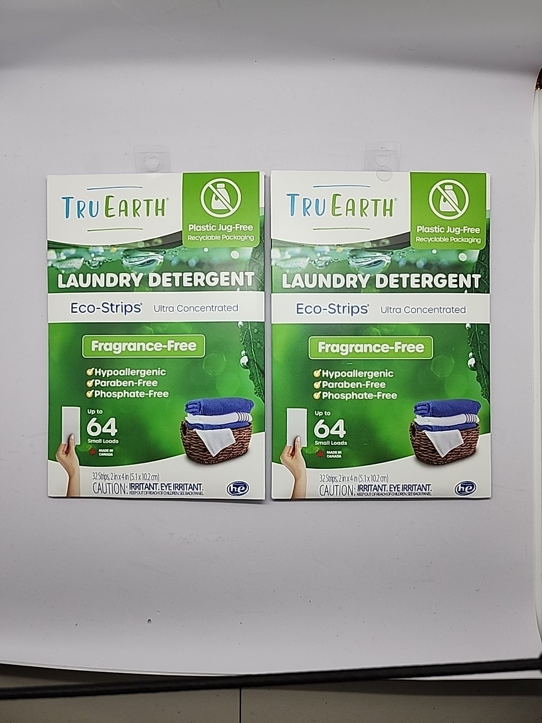 Tru Earth Eco-Strips Unscented Laundry Detergent 64 Sheets 2 Packages 128 load