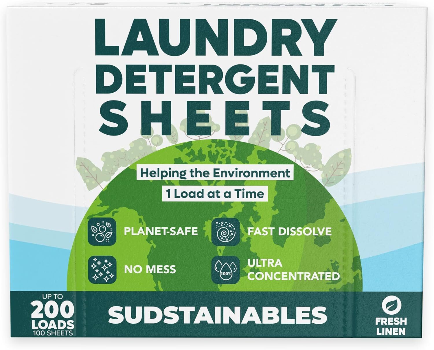Eco Friendly Laundry Detergent Sheets (100 sheets 200 loads) – Sudstainables