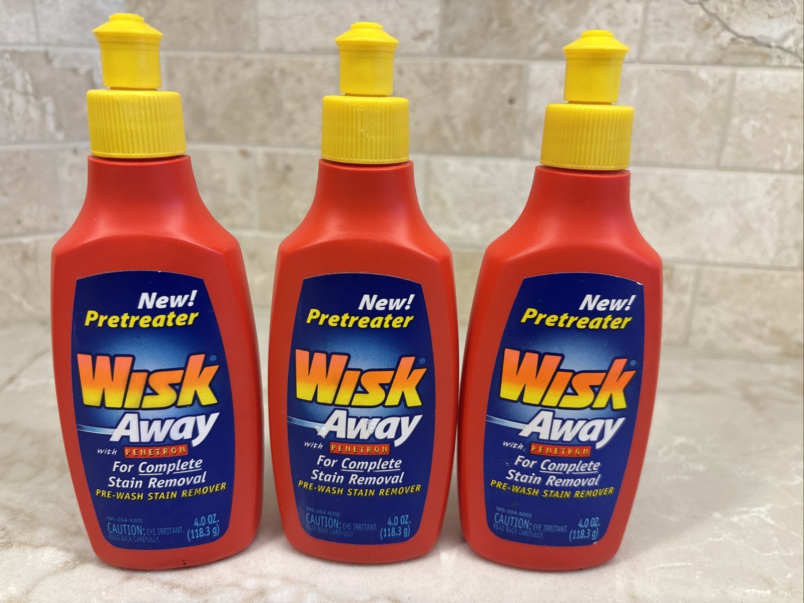 QTY 3 New Wisk Away Laundry Stain Removal Pre-wash Treatment w/ Penetron 4.0 oz