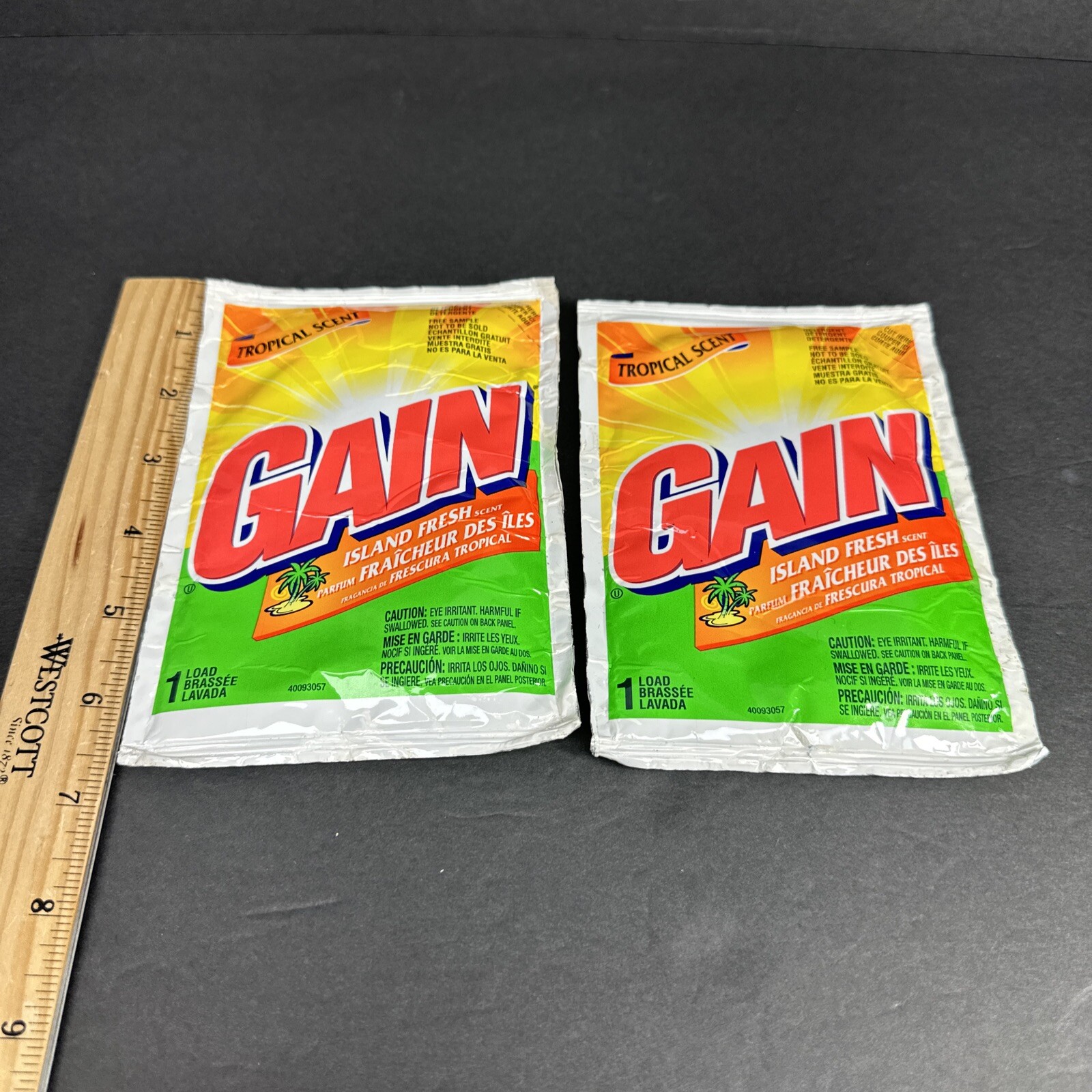 Vtg 2001 SAMPLE Size Gain Island Fresh Liquid Laundry Detergent Tropical Prop