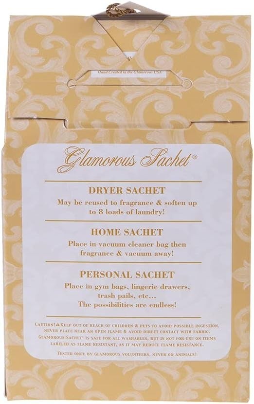 Glamorous Sachets for Laundry – 4 Count Invigorating Freshness & Home Fragrance