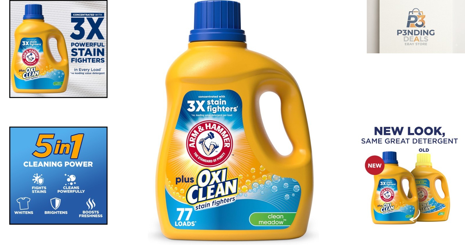 Powerful OxiClean Liquid Laundry Detergent – 100.5 fl oz, 77 Loads of Freshness