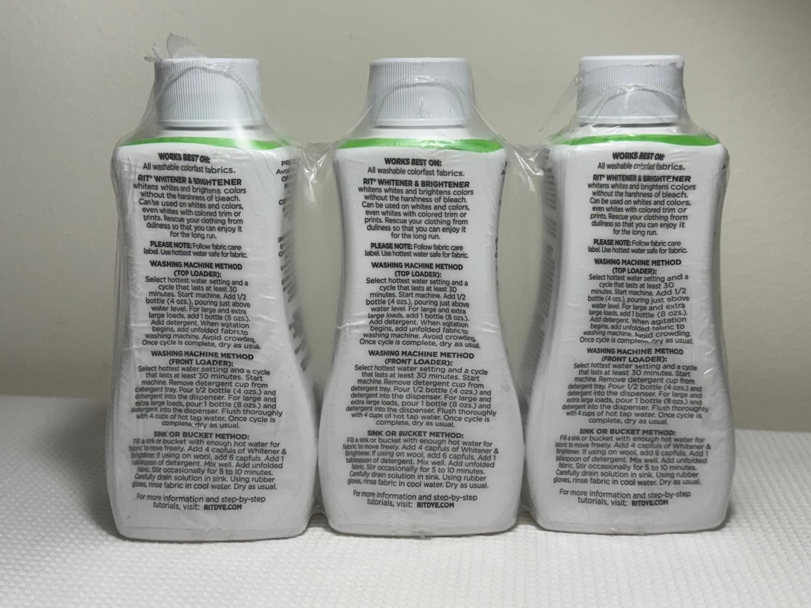 Rit Whitener and Brightener Non Bleach Liquid 8 oz White Free Shipping