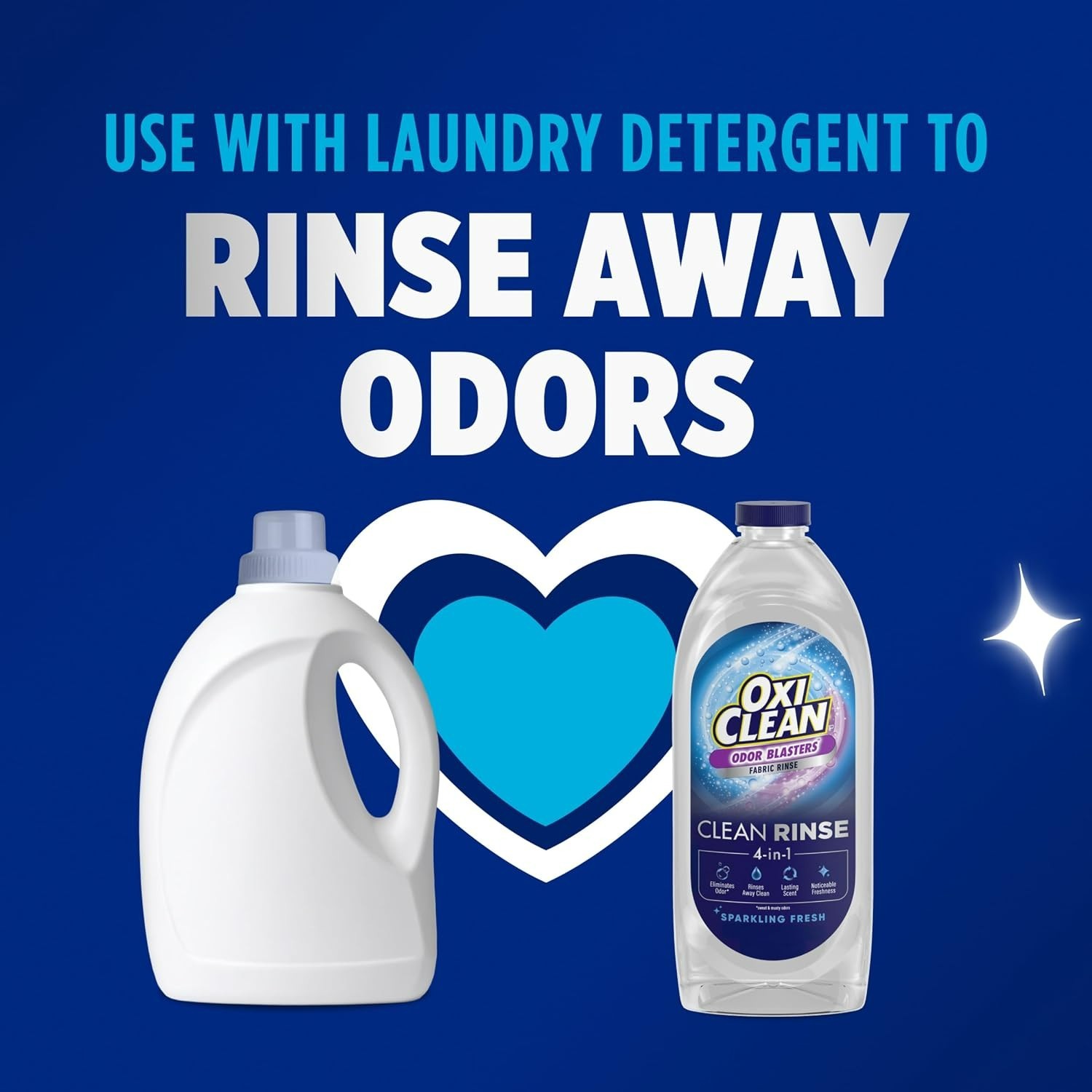 Powerful 4-in-1 Clean Laundry Rinse – Odor Blasters, 50 fl oz, Fresh Breeze