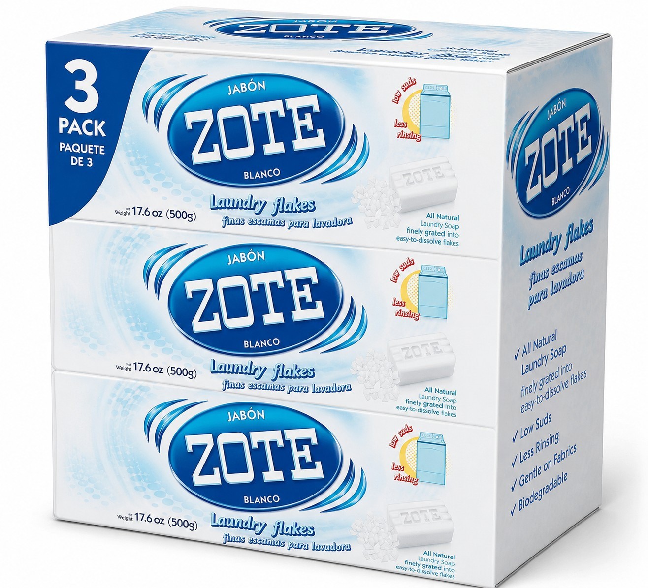 Jabon Zote Blanco Laundry Flakes Pack of 3