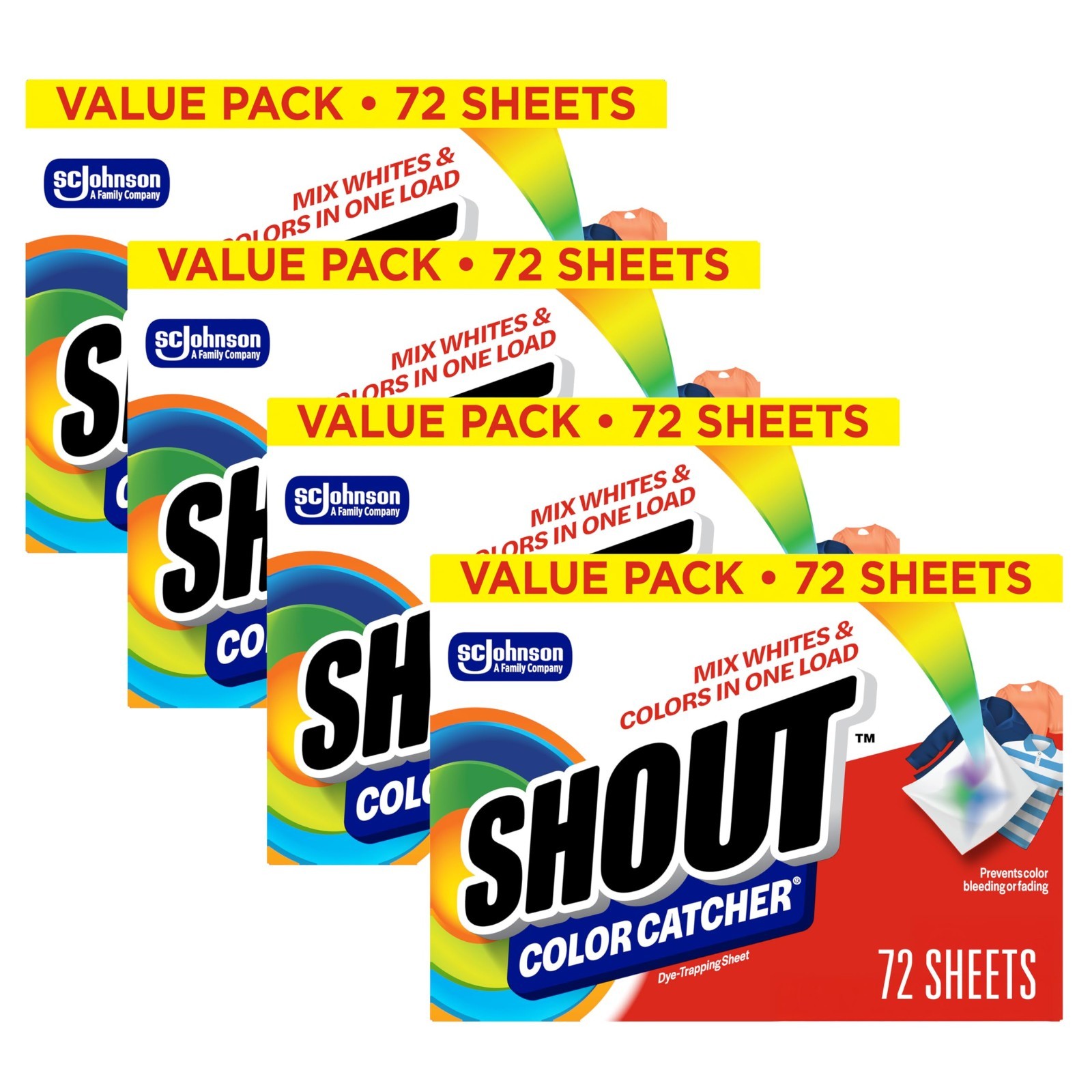 Color Catcher Laundry Sheets – Prevent Color Runs, Mixed Washes, 288 Total Sheet