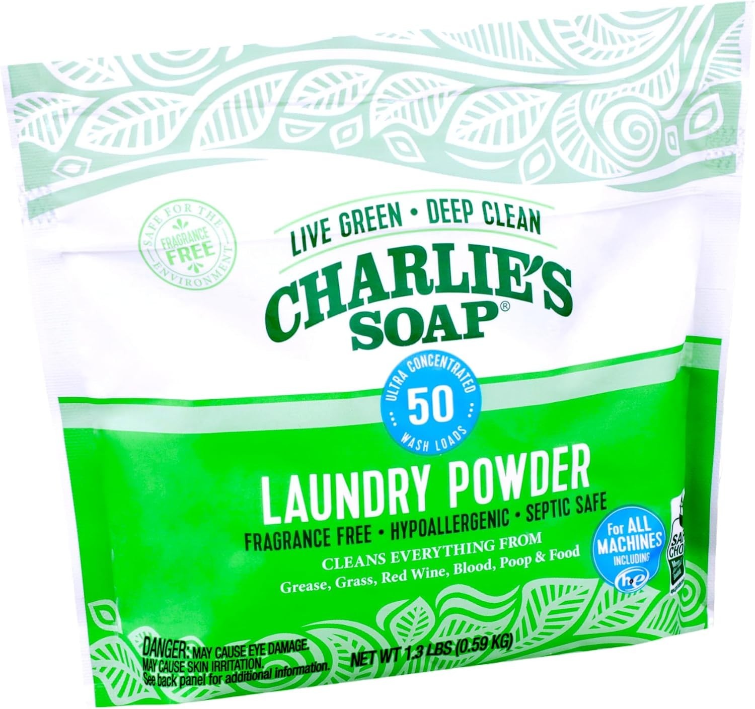 Eco-Friendly Charlie’s Soap Powder, 50 Loads, Safeguard Your Family’s Laundry