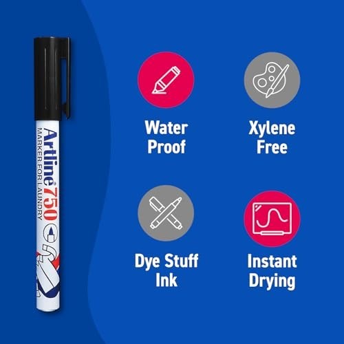 Permanent Laundry Markers – 3-Pack Black Indelible Ink for Light Clothing
