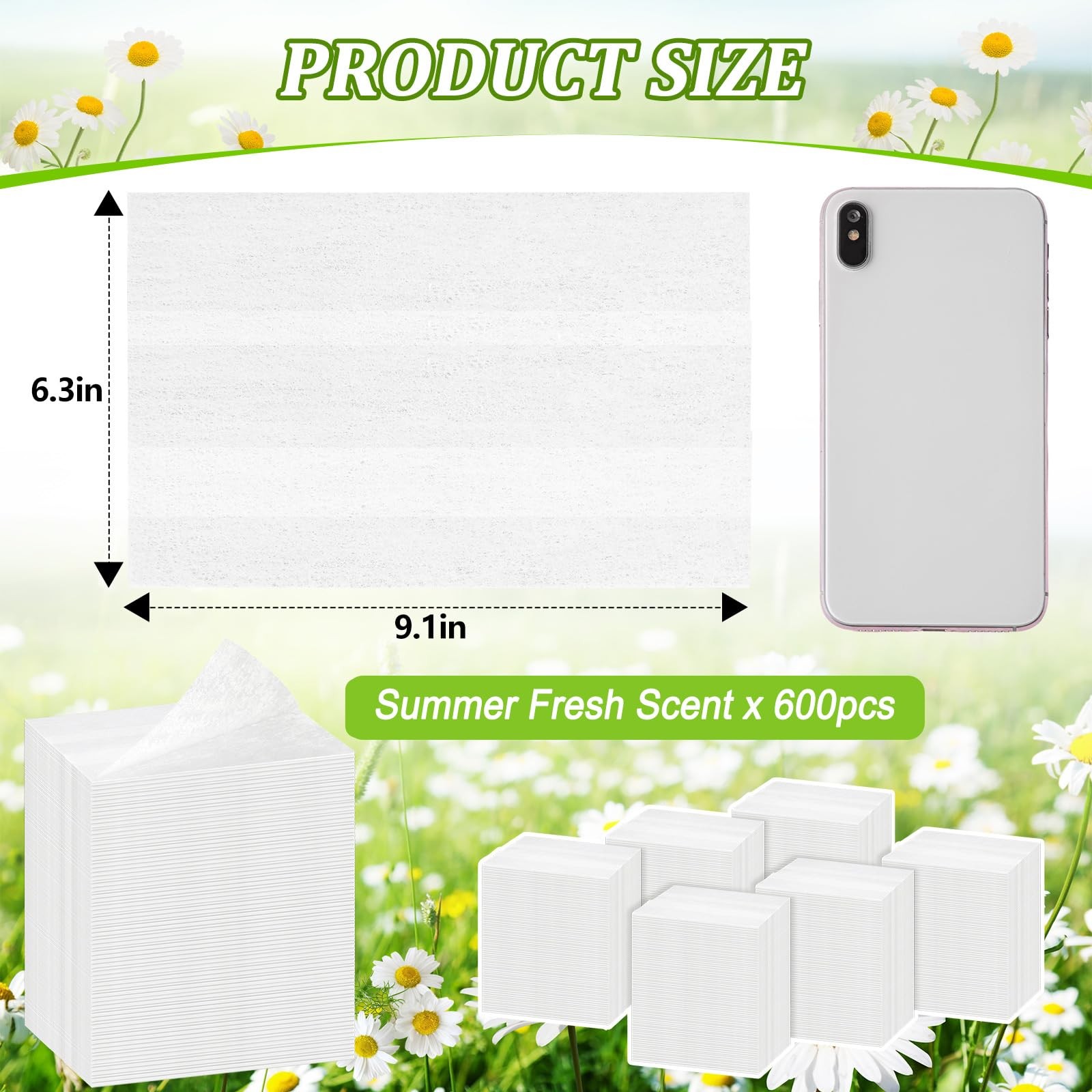 600 Count Dryer Sheets Bulk Fabric Softener Fresh Scent Dryer Sheets Naturall…