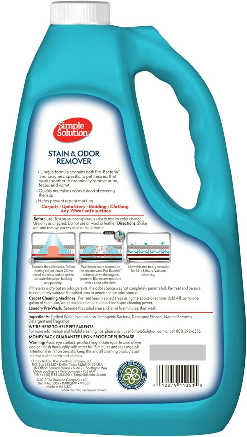 Stain & Odor Eliminator for Pets, Carpet Deodorizer, Enzyme Pet Odor Eliminator