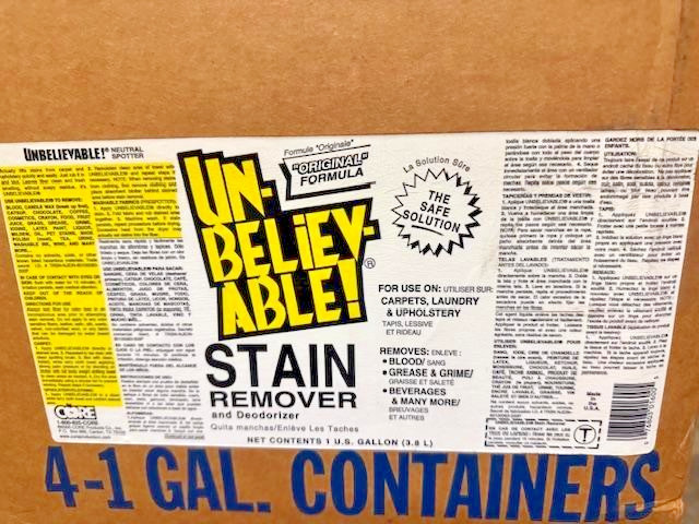 LOT OF 4 x 1GAL, CORE UNBELIEVABLE! Stain Remover Deodorizer (Pack of 4X1 GAL)