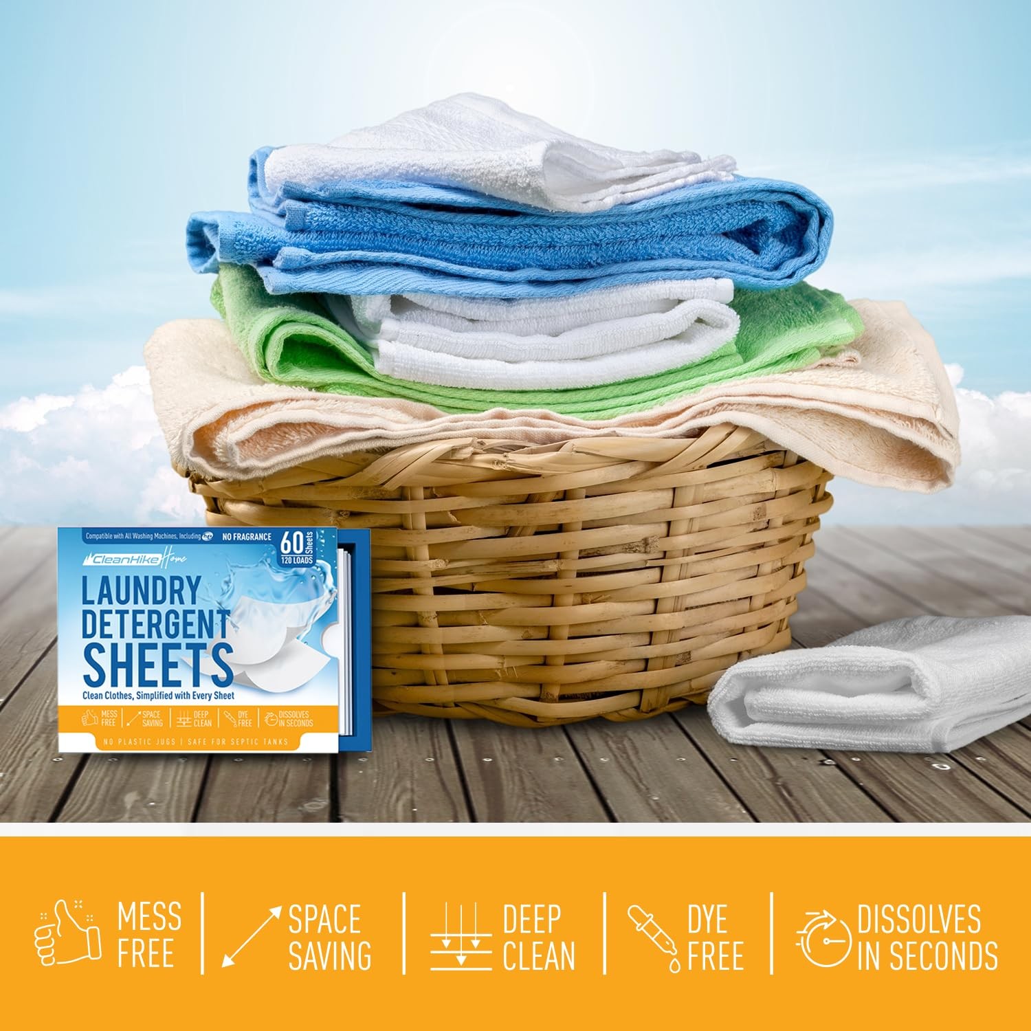 Free and Clear Laundry Detergent Sheets – 120 Loads Unscents Fragrance-Free, …