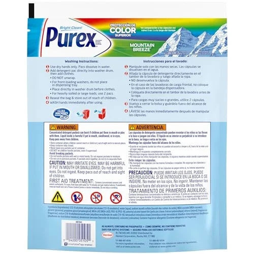 Purex 4 in 1 Laundry Detergent Pacs 70 Count Mountain Breeze Scent
