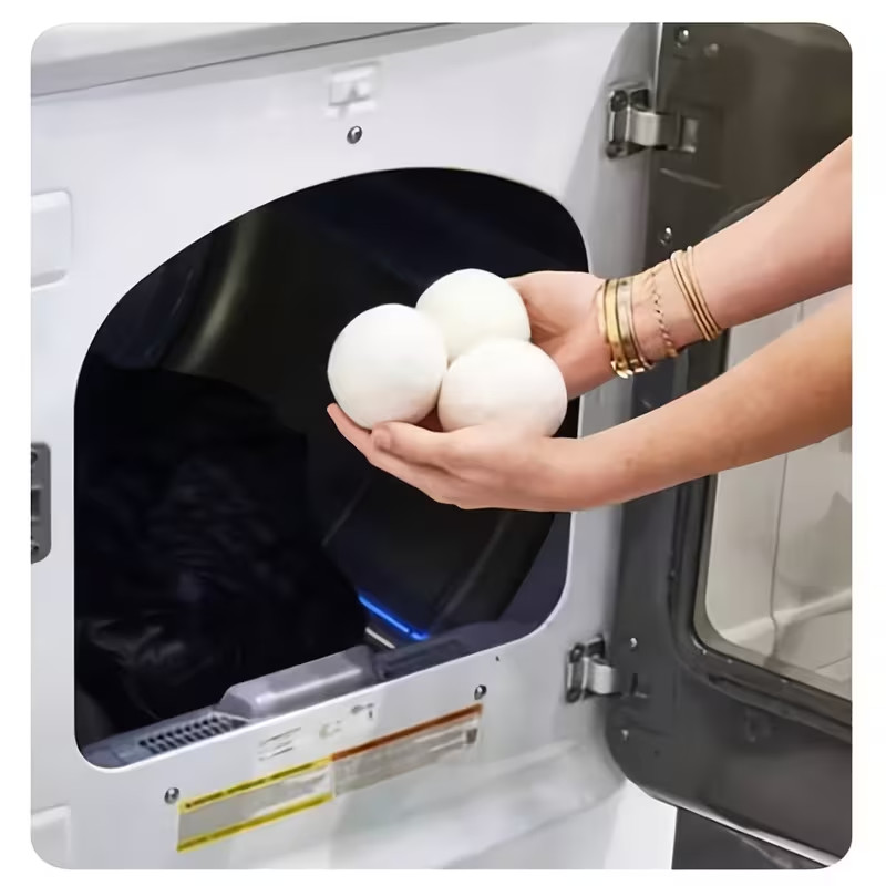 6 XL Wool Dryer Balls Natural Fabric Softener 100% Organic+ reusable bag