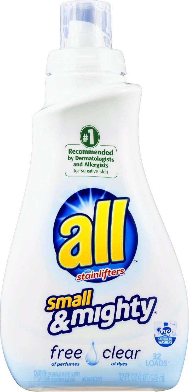 ALL Stainlifters Small & Mighty Laundry Detergent Free & Clear, Loads, 32 fl oz