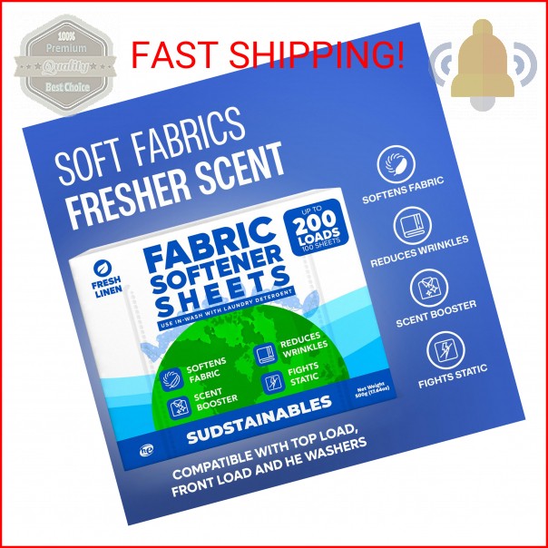 Sudstainables Fabric Softener Sheets for Washer – Laundry Softener Sheets for Wa