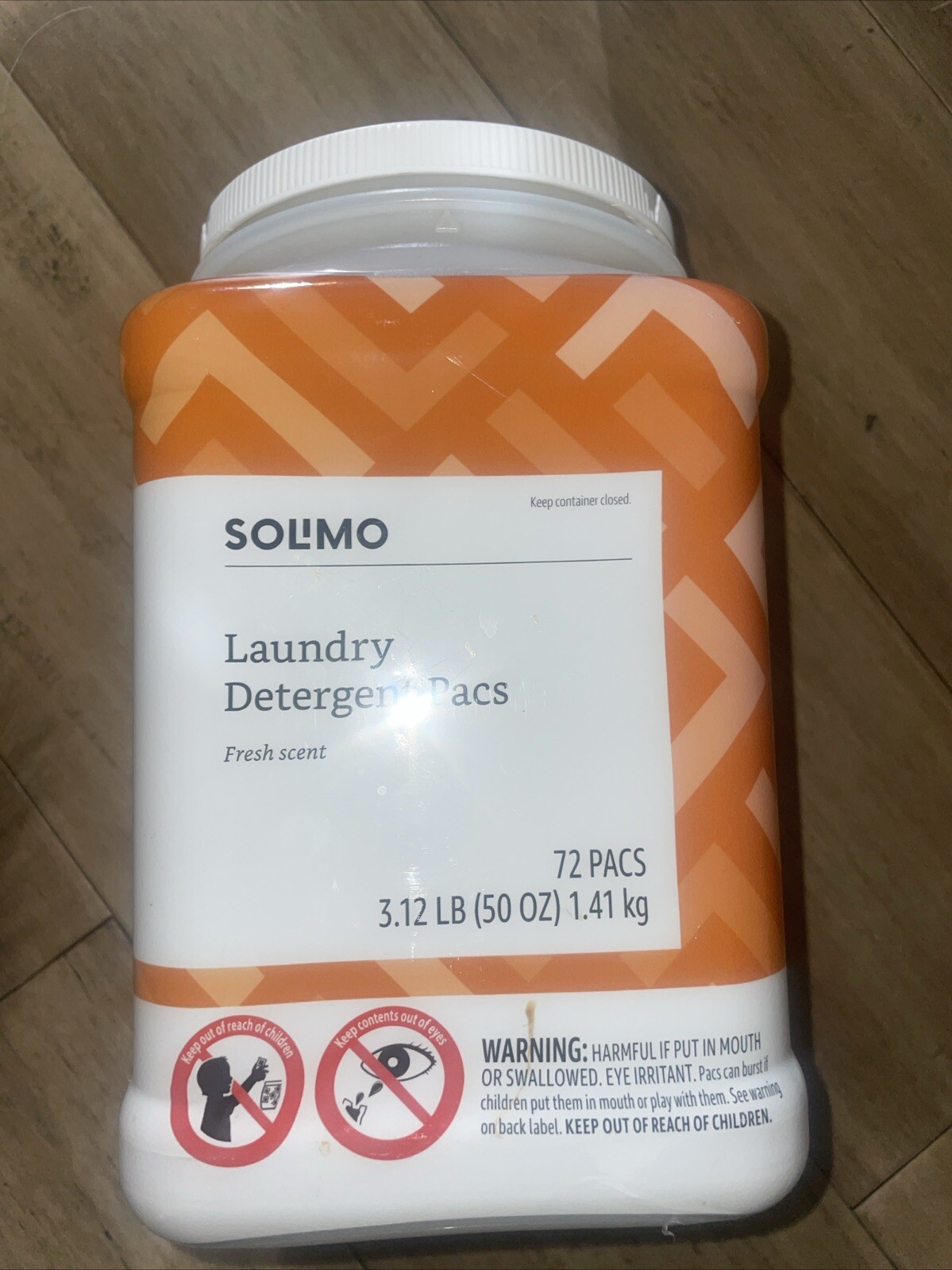 NON HIGH EFFICIENCY Solimo Laundry Detergent Soap Pacs/pod Fresh Scent, 72 Count