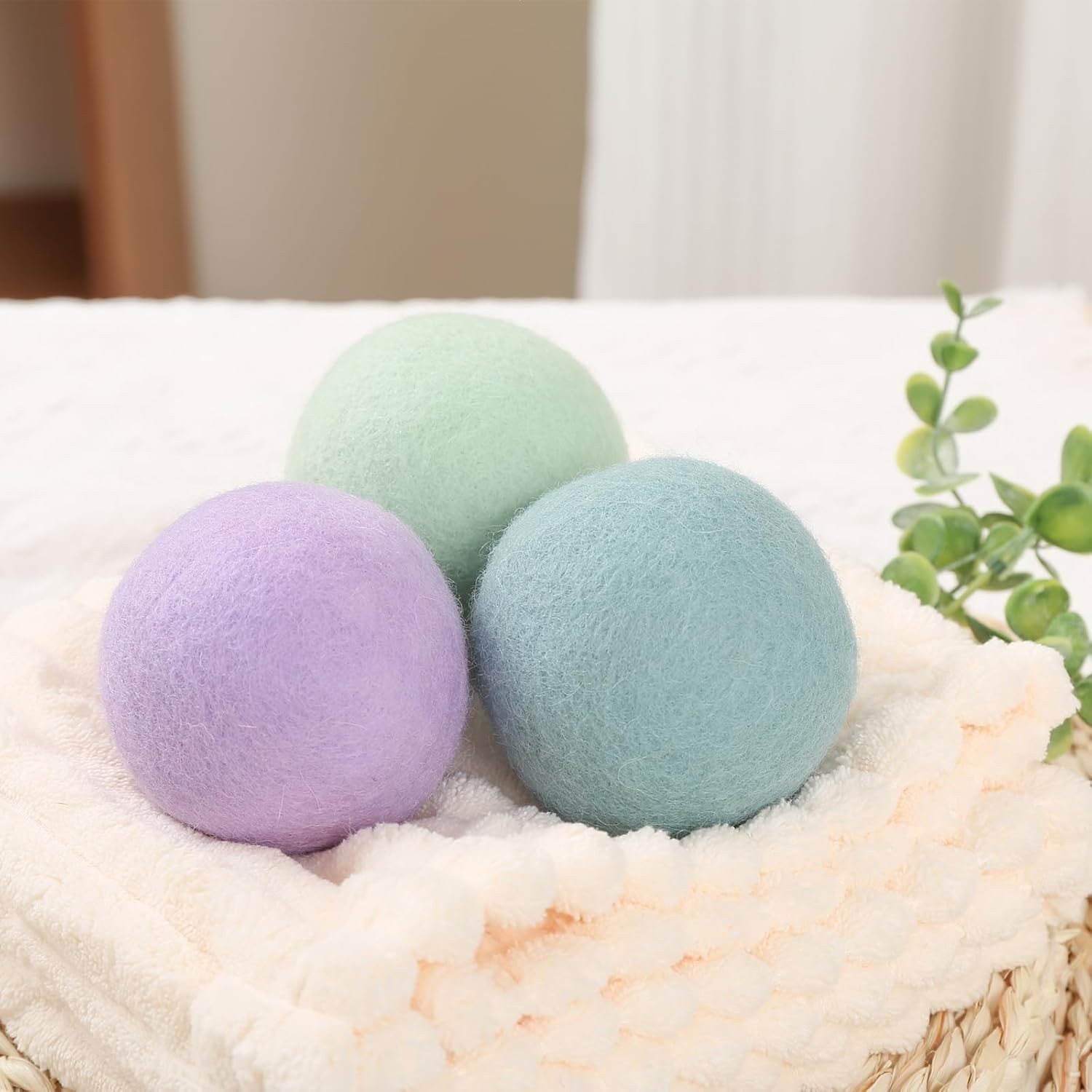 Wool Dryer Balls 3 Pack XL, Natural Fabric Softener New Zealand Wool，Handmade Or