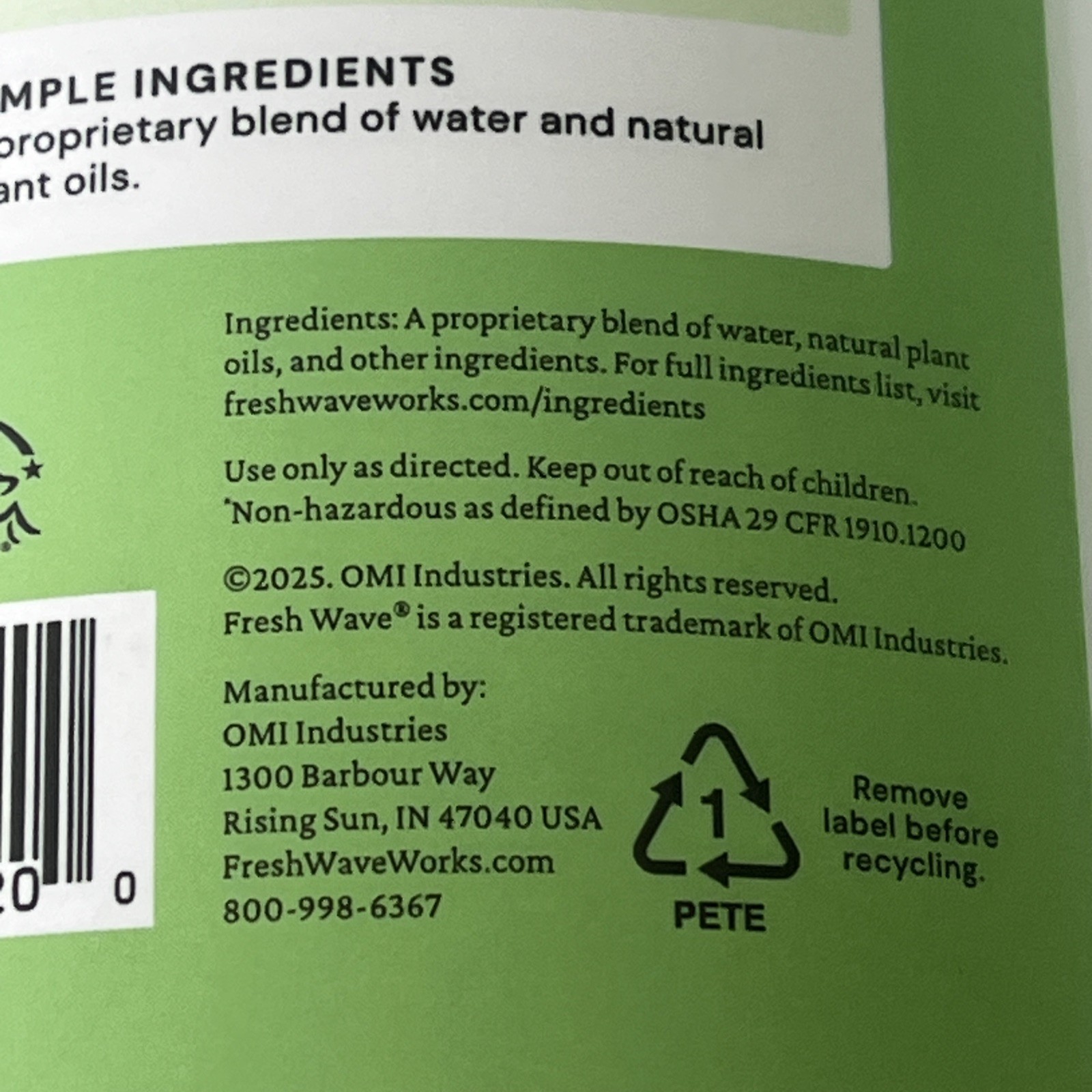FRESH WAVE Plant-Based Odor Removing LAUNDRY BOOSTER Original Natural Scent 24oz