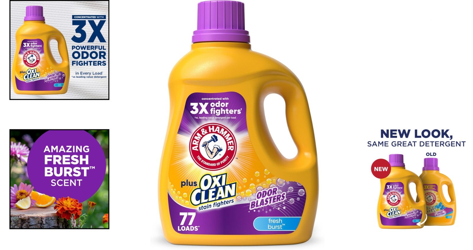OxiClean Liquid Laundry Detergent – 100.5 Fl oz, Fresh Burst for 77 Medium Loads
