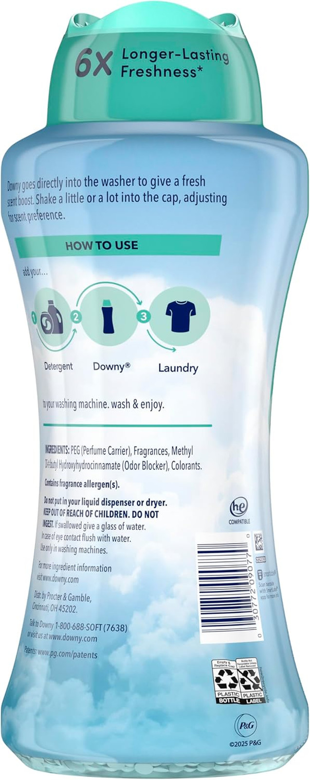 Downy Cool Cotton In-Wash Laundry Scent Booster Beads, 24 Oz, Laundry Scent Bead