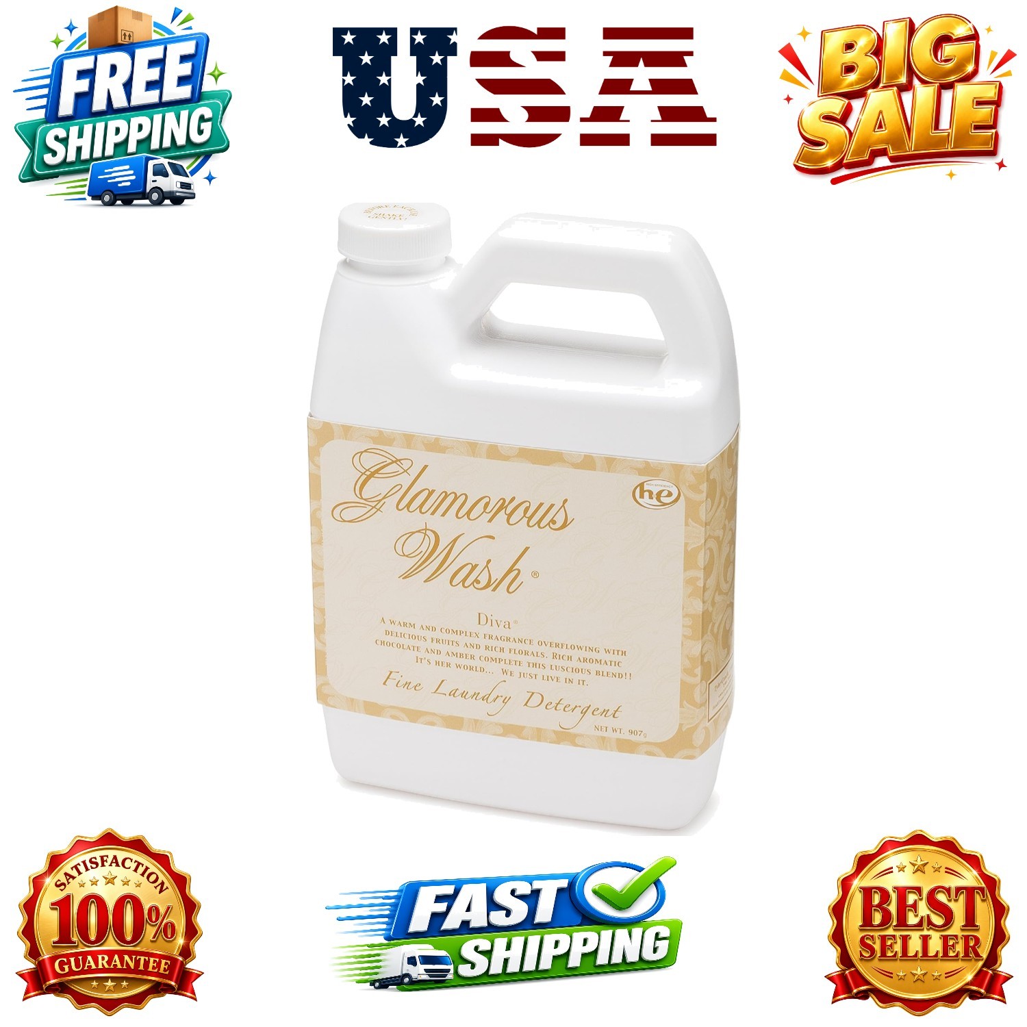 TYLER Glamorous Wash, Floral, Liquid, Diva, 907g.