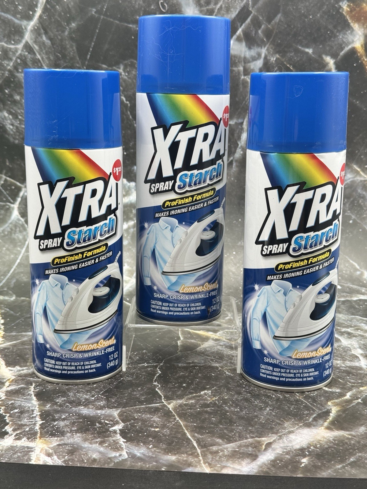 3-Piece Set XTRA SPRAY STARCH-LEMON SCENTED -Pro Finish Formula SHIPS FREE!