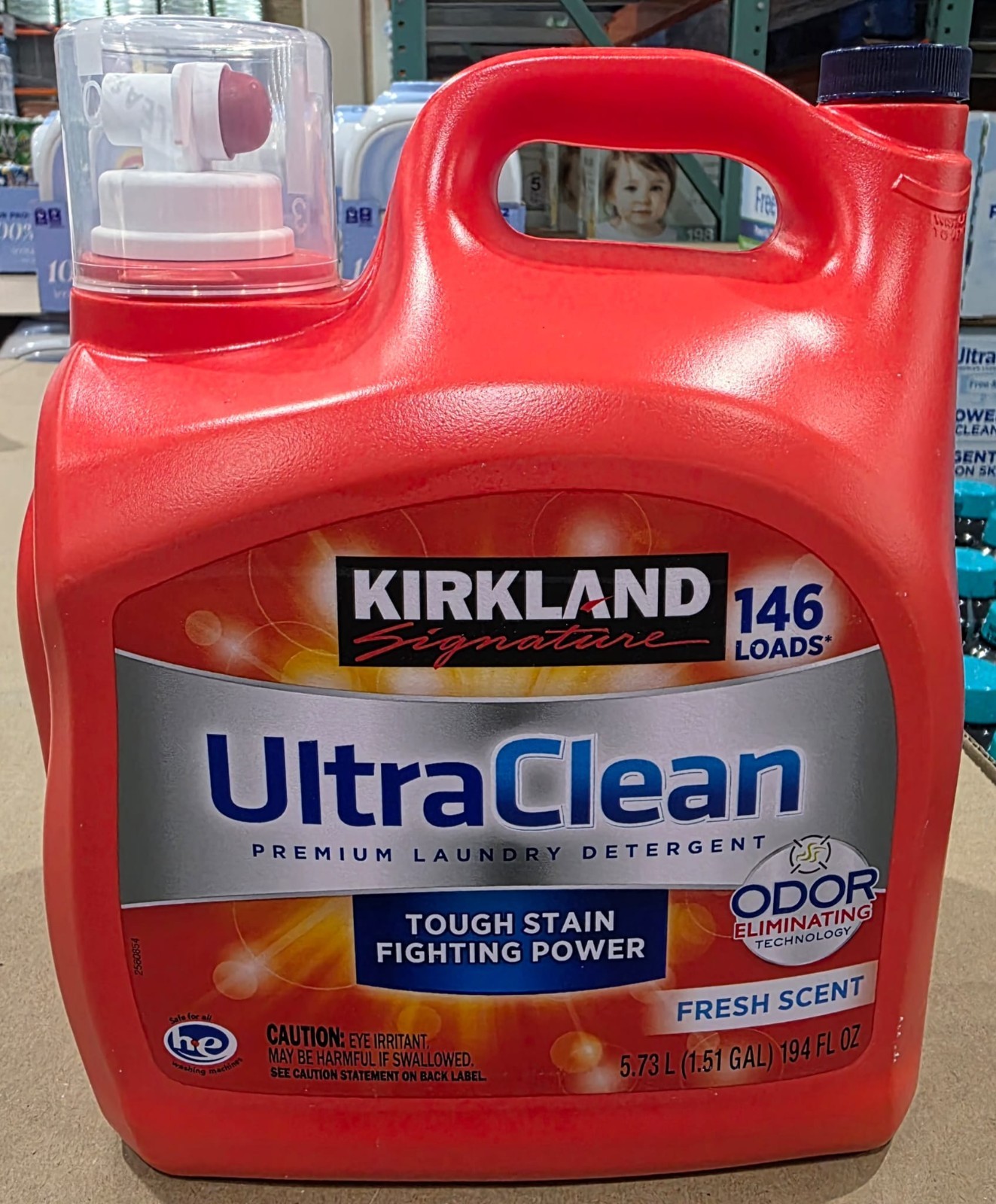 Kirkland Signature Ultra Clean Laundry Detergent Fresh Scent 146 Loads 194 oz HE