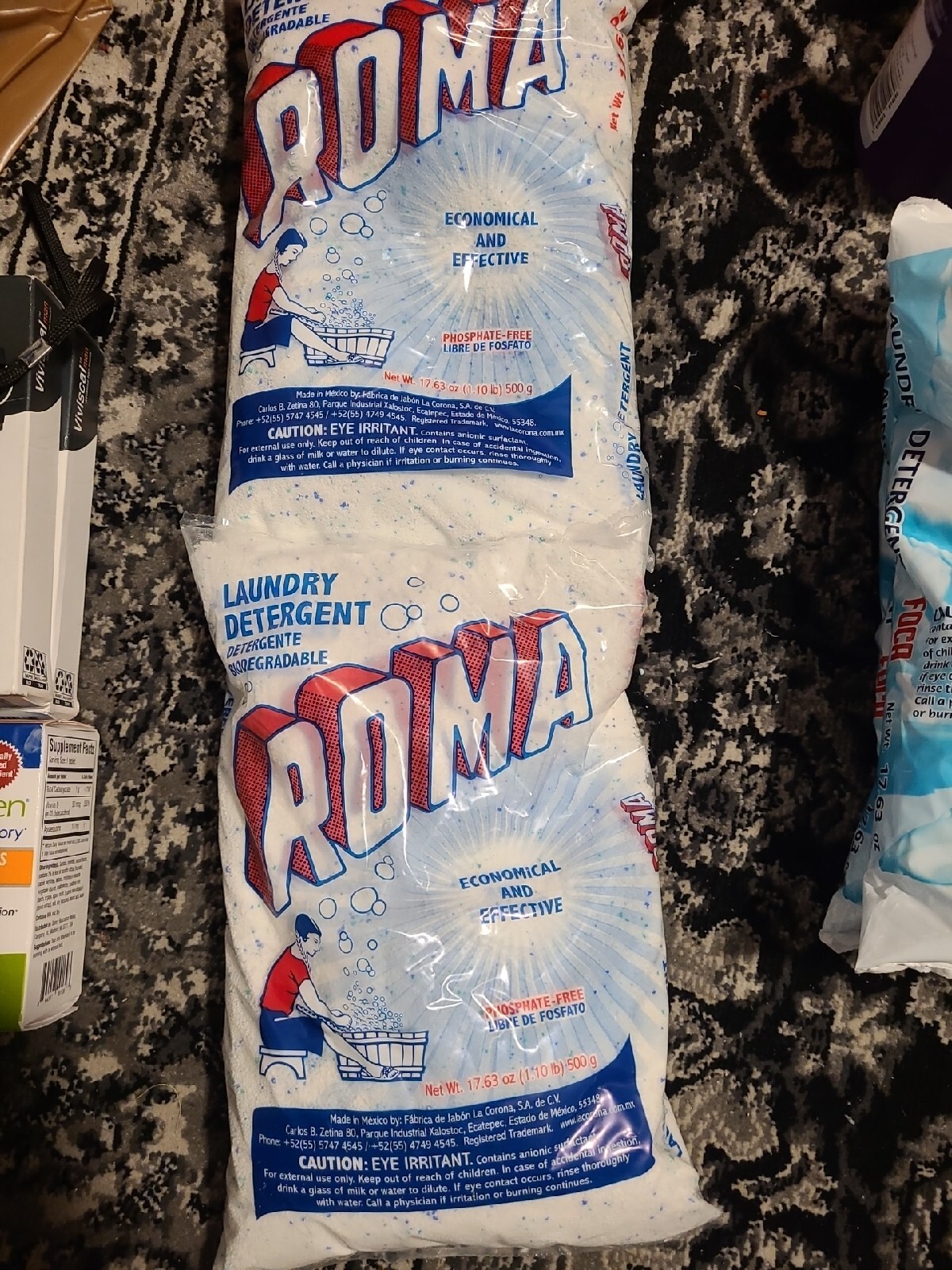 Roma Laundry Detergent 1Kg/2.20 lb 35.27 oz 2 Bags X 1.10lb