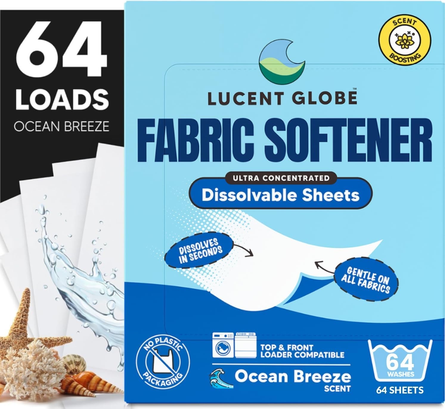 Fabric Softener Sheets Travel Size Odor Fighting Hypoallergenic for All Machines
