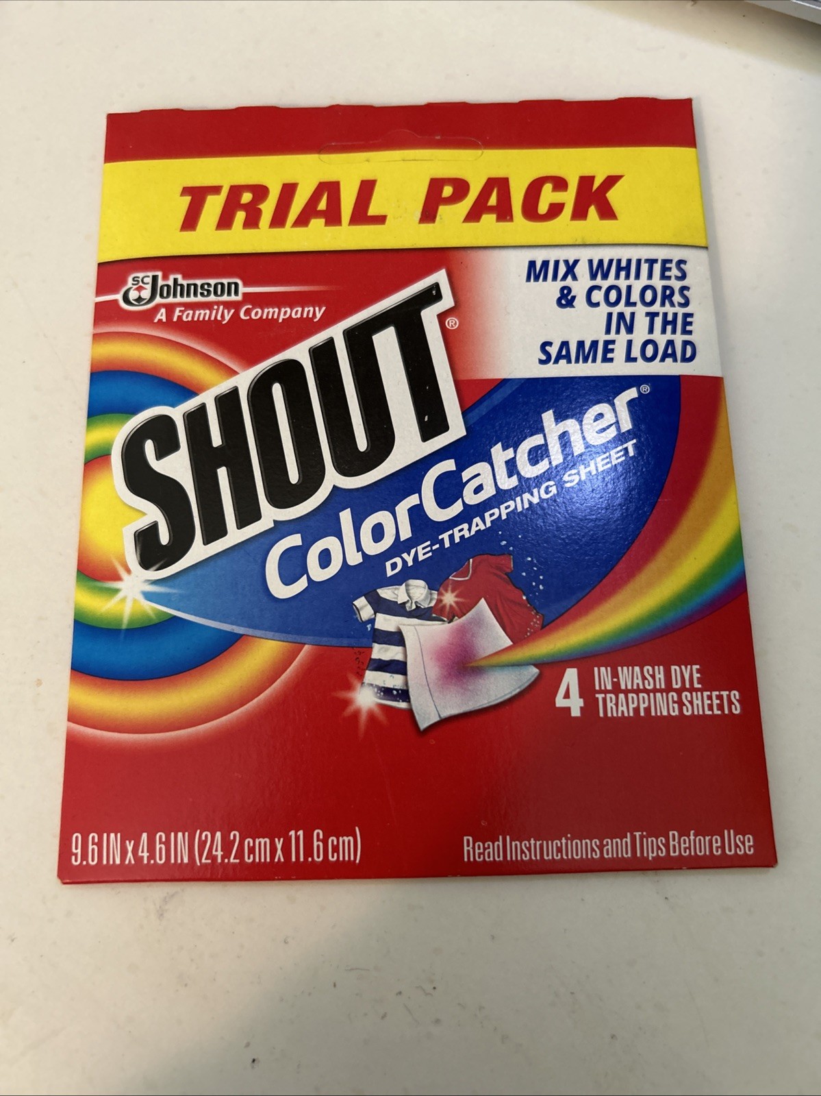 Shout Color Catcher Sheets Trial Pack 4 Count – Promotional Item See Photos